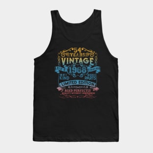 54 Years old Vintage 1968 Limited Edition 54th Birthday Tank Top